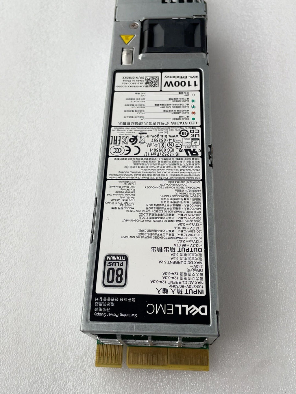 Fuente de alimentación Dell L1100E-S2 PS-2112-16D 0FR0KX de 1100W para R6525, R650, R7525, R750