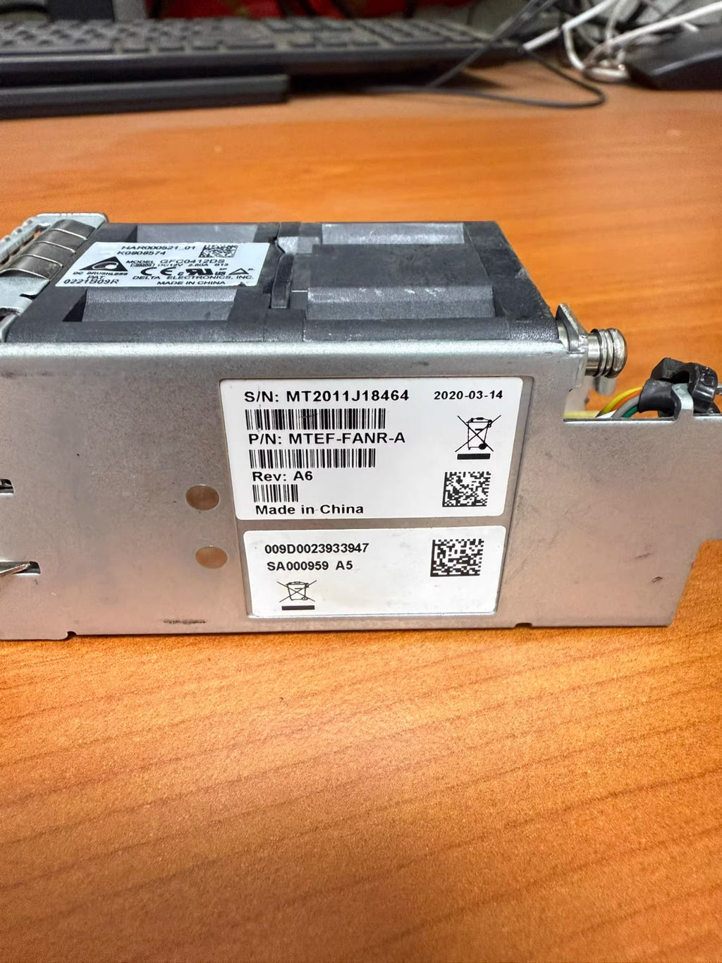 1x Módulo de ventilador de intercambio en caliente Mellanox 40x40mm C2P MTEF-FANR-A para SB7700 SN2700