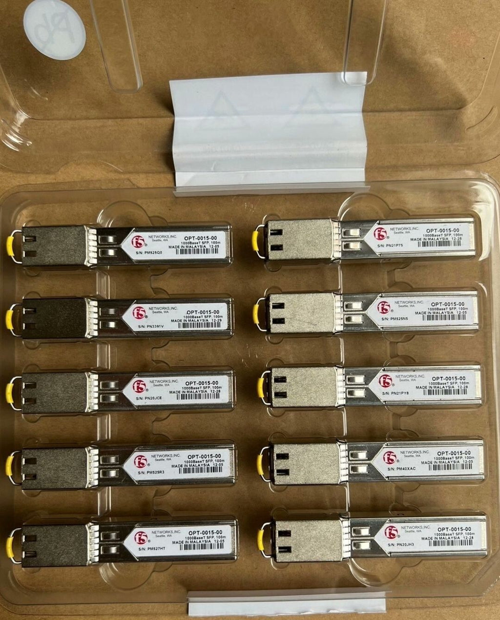 2pcs F5 Networks OPT-0015-00 UPG SFPC-R 1000BaseT SFP-T RJ-45 100m Transceiver