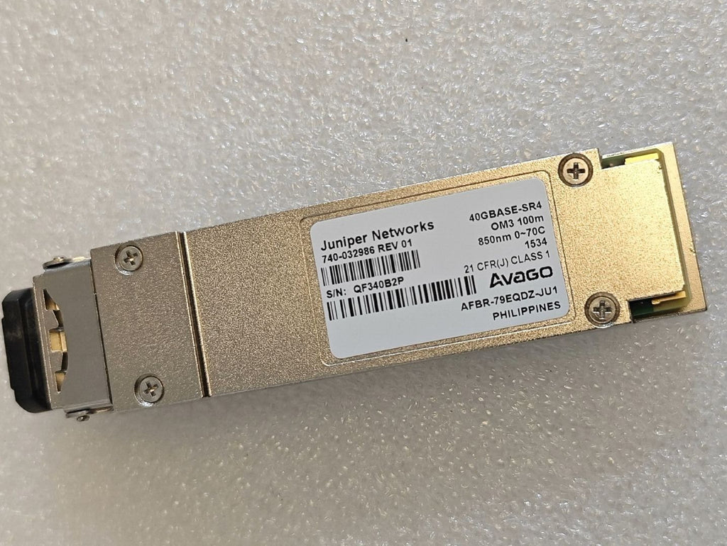 10 unidades de transceptores Juniper QFX-QSFP-40G-SR4 40GBASE-SR4 850 Avago AFBR-79EQDZ-JU1