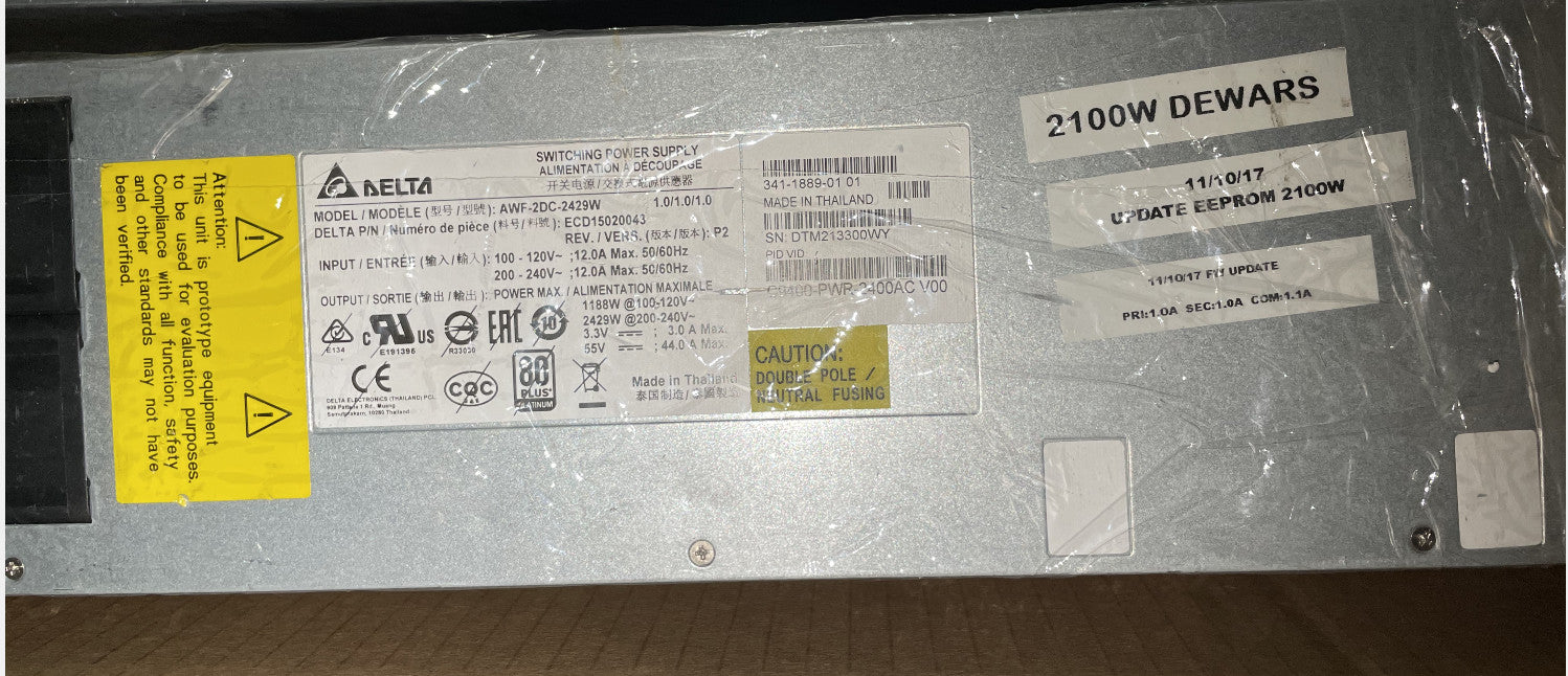 Fuente de alimentación de CA Cisco C9400-PWR-2400AC para Cisco 9400 Series probada