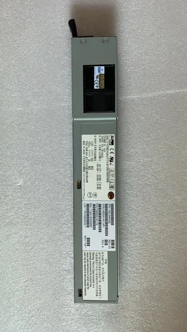Juniper JPSU-650W-AC-AFI 740-044332 Fuente de alimentación de CA para EX4550/QFX5100 Probado