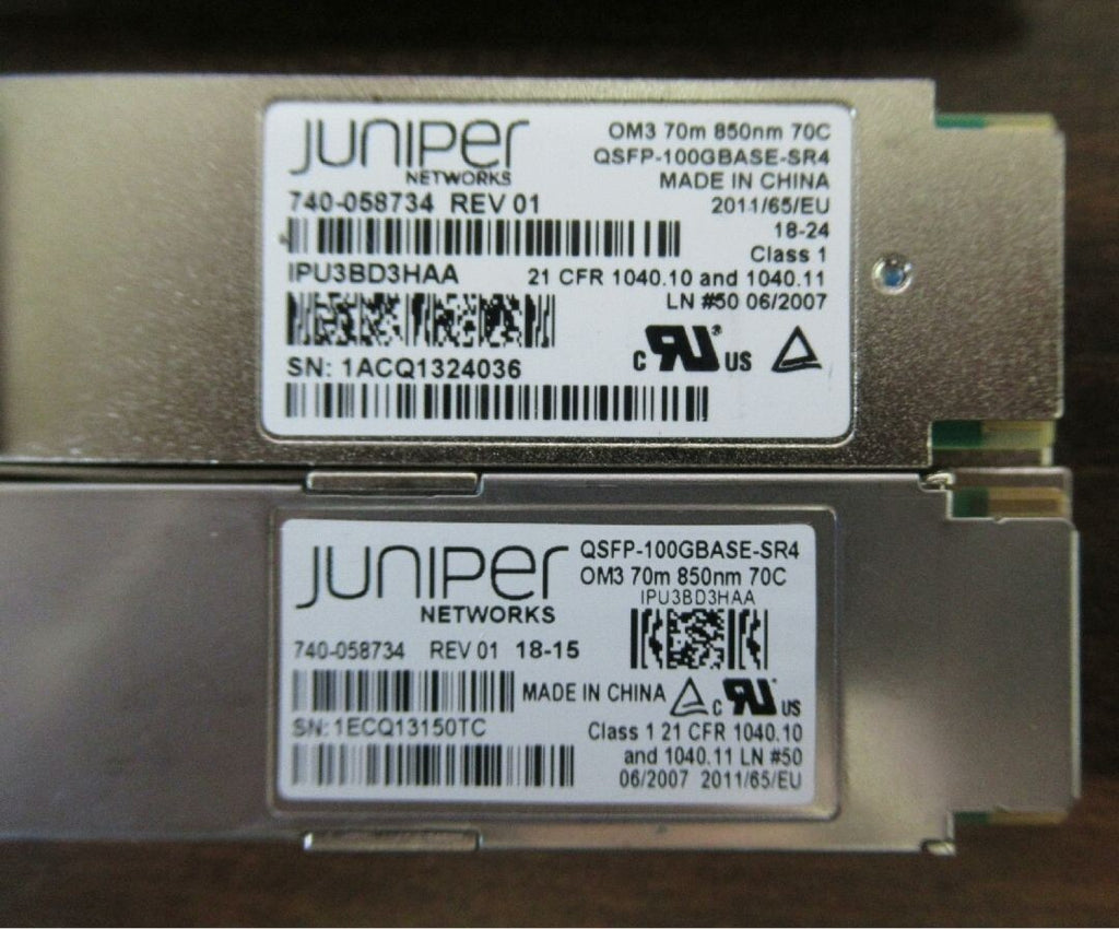 1pcs Juniper QSFP-100GBASE-SR4 740-058734 OM3 70M 100G Transceiver Module
