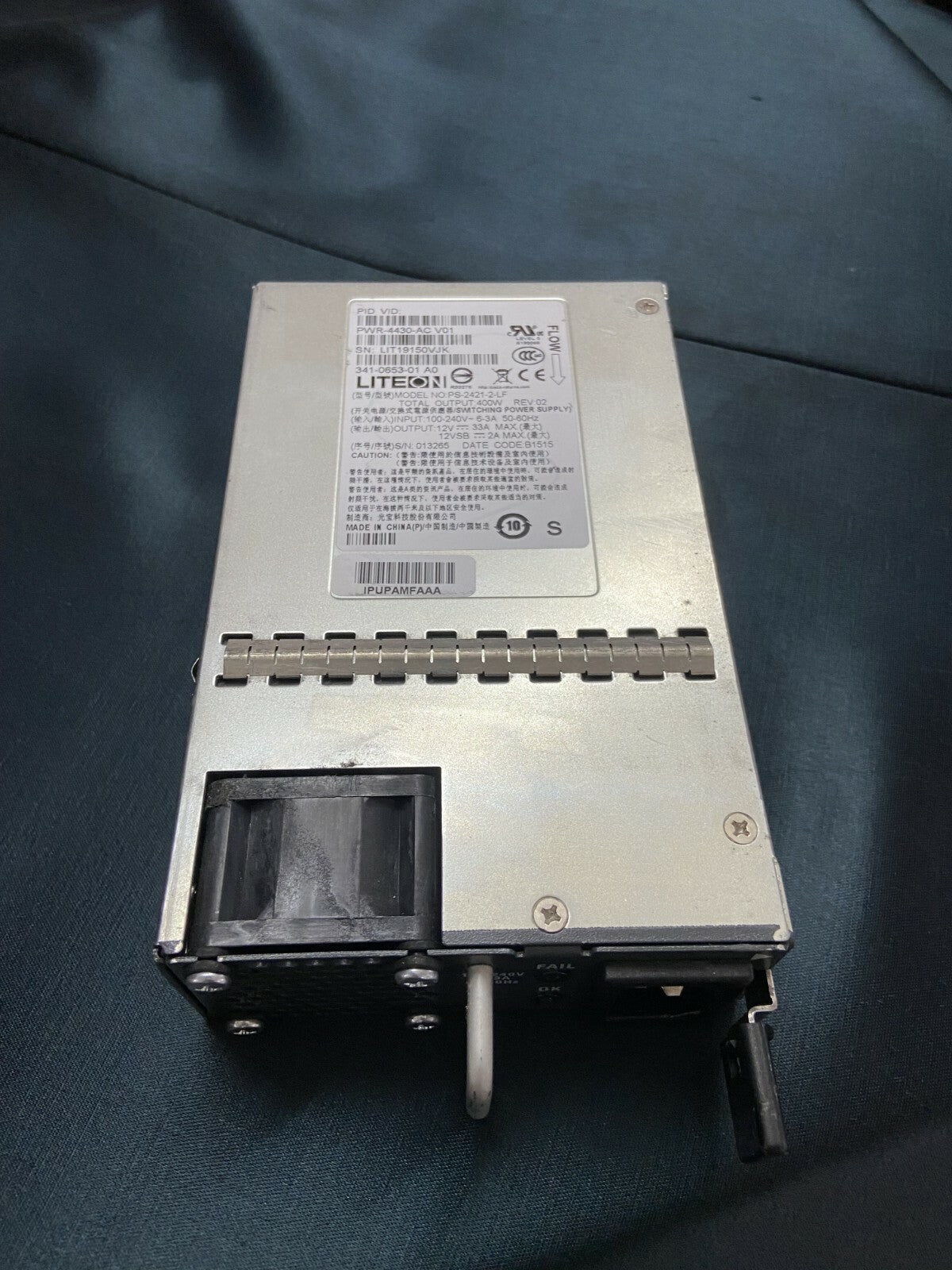 Cisco PWR-4430-AC Fuente de alimentación de CA de 400 W 341-0653-01 para ISR 4430 Totalmente probada