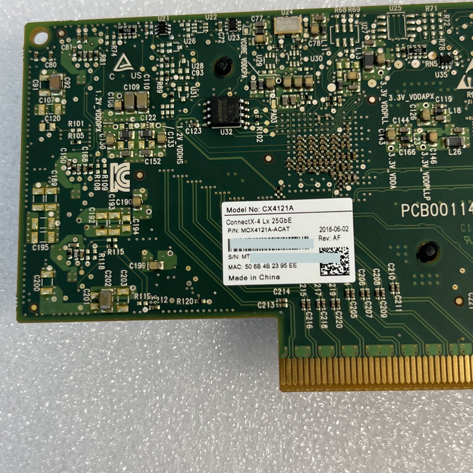 MCX4121A-ACAT CX4121A Mellanox ConnectX-4 Lx 25GbE SFP28 PCIe Ethernet Adapter