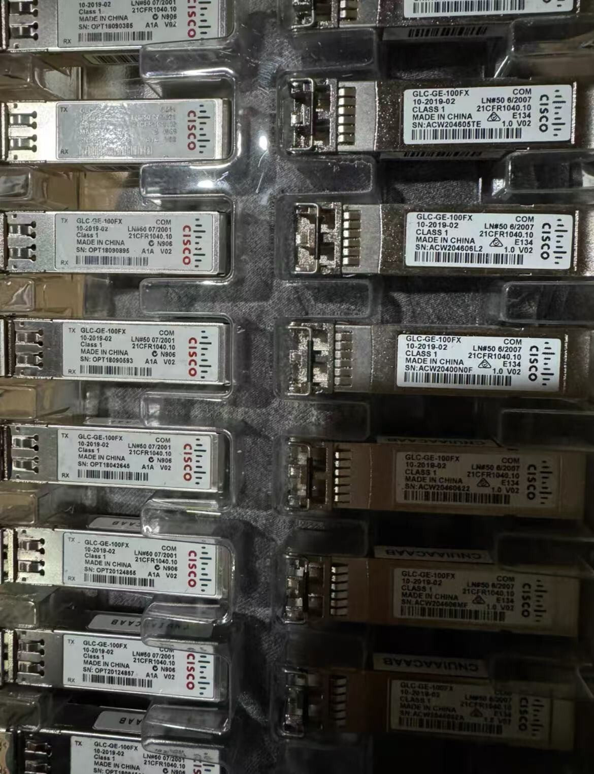 CISCO GLC-GE-100FX 100FX SFP on GE ports. USED CISCO ORIGINAL