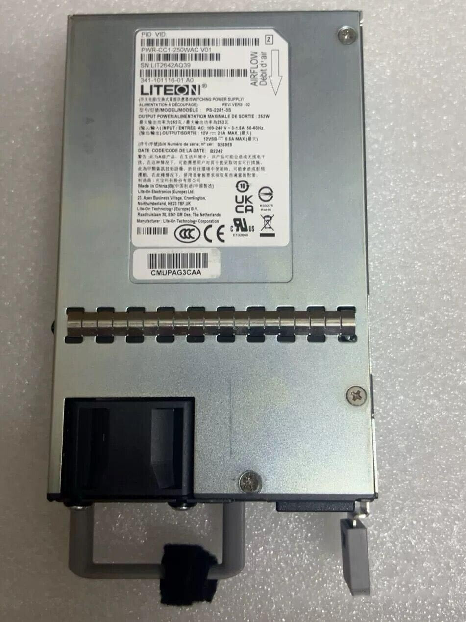 Cisco PWR-CC1-250WAC Fuente de alimentación 341-101116-01 para Catalyst 8300 1RU Probado
