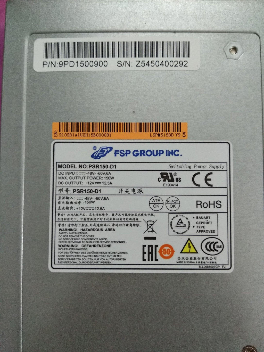1pc FSP PSR150-D1 150W power module Indicates dc power supply Tested