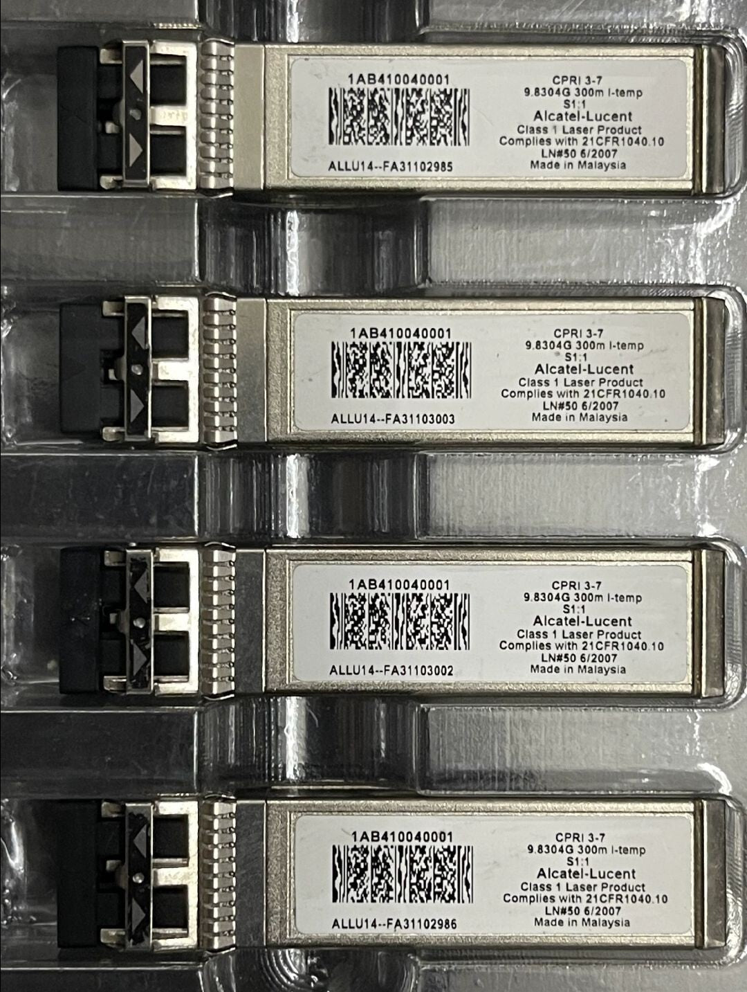 5pcs Alcatel-Lucent 1AB410040001 9.8304G Nokia 300M 850nm MMF 10GBase-SR SFP+