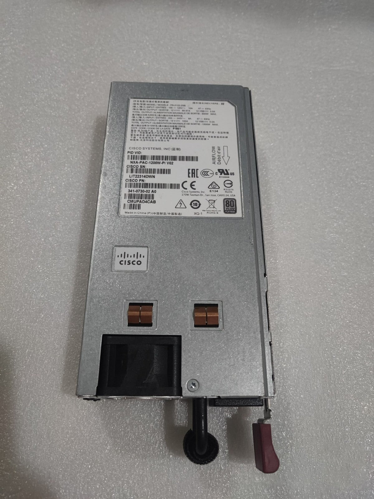 1PC Cisco NXA-PAC-1200W-PI Power Supply 341-0730-02 for N9K-C9364C