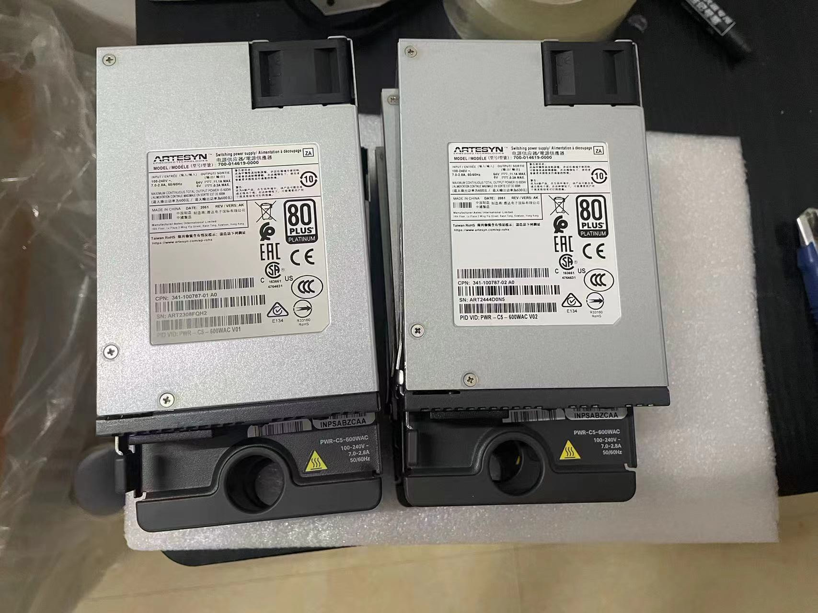 1 Pcs Cisco PWR-C5-600WAC 600W AC Power Supply for Catalyst 9200