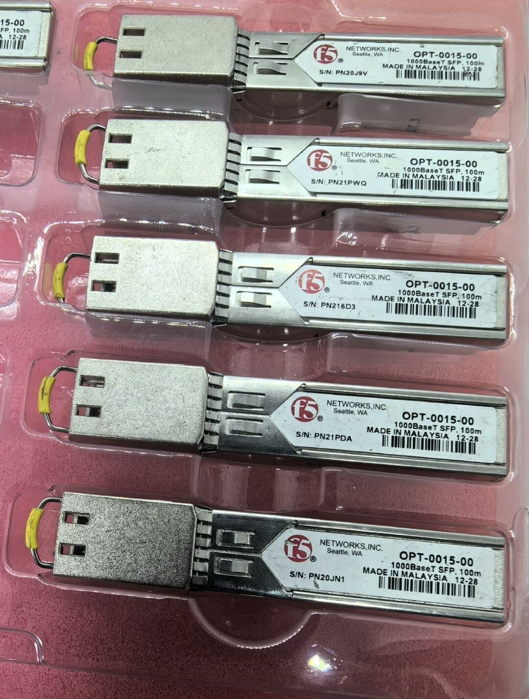 2pcs F5 Networks OPT-0015-00 UPG SFPC-R 1000BaseT SFP-T RJ-45 100m Transceiver