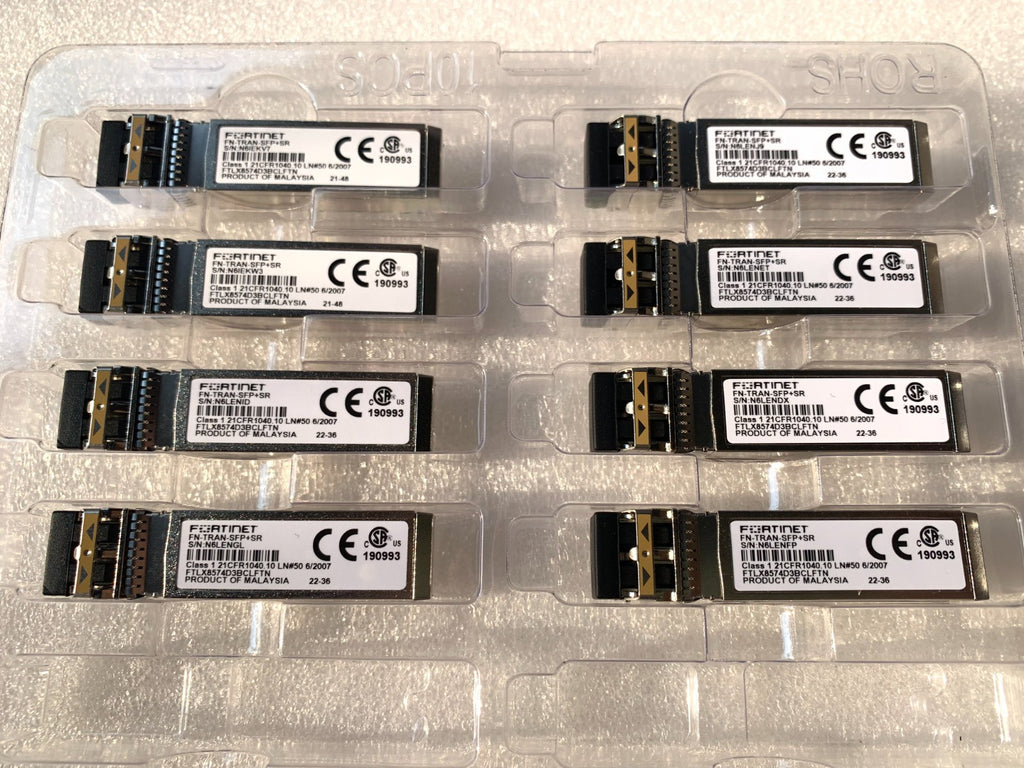 2pcs Fortinet FN-TRAN-SFP+SR 10GE SFP-10G-SR short range 850nm 300m/400m Module