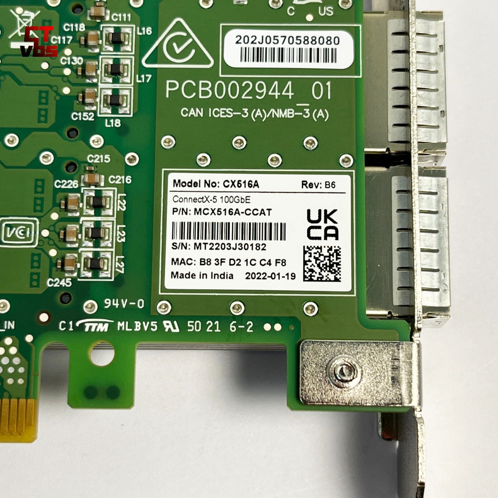 MCX516A-CCAT Mellanox ConnectX-5 EN NIC CX516A 100GbE Dual-Port QSFP28 PCIe 3.0