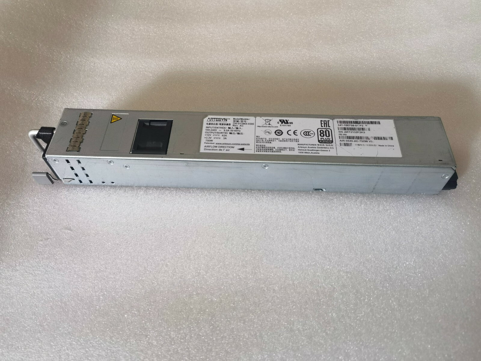 Fuente de alimentación Cisco AIR-9540-AC-750W 341-100758-01 fuente de alimentación de CA de 750W Garantía