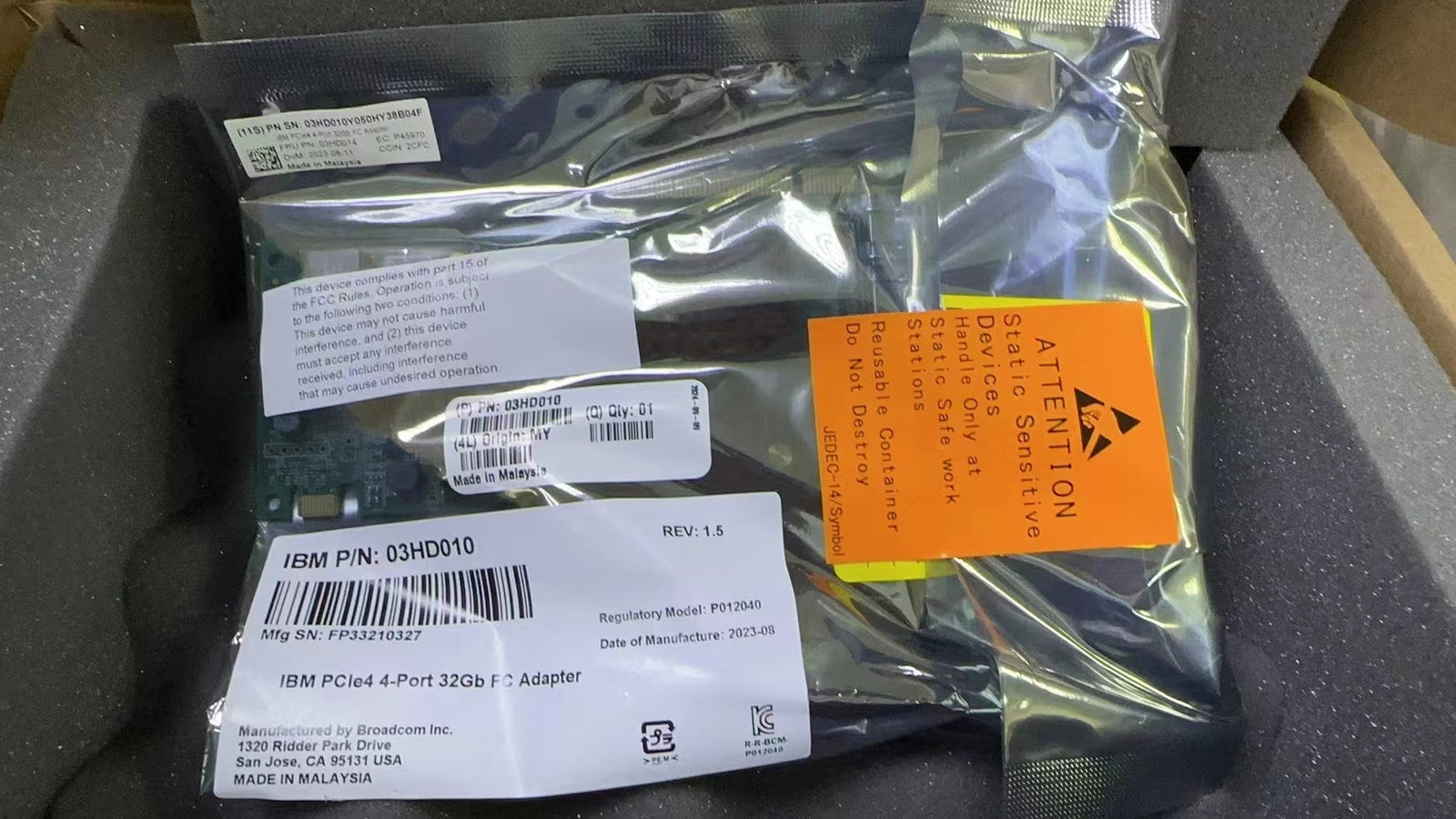 1 Pcs New IBM POWERLINUX 03HD010 PCIe4 4-Port 32Gb Fibre Channel Adapter