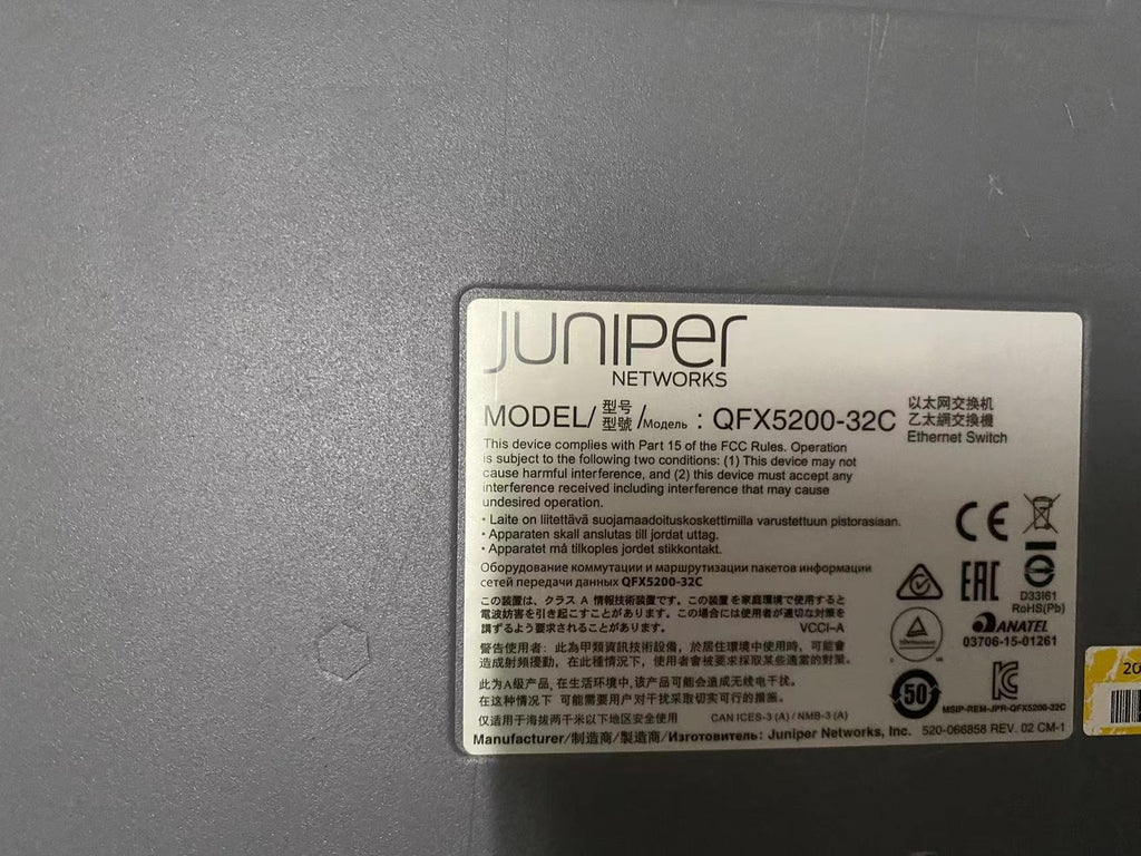 Juniper QFX5200-32C-AFI 32x 10/25/40/50/100GbE QSFP+ Ethernet Switch with Power