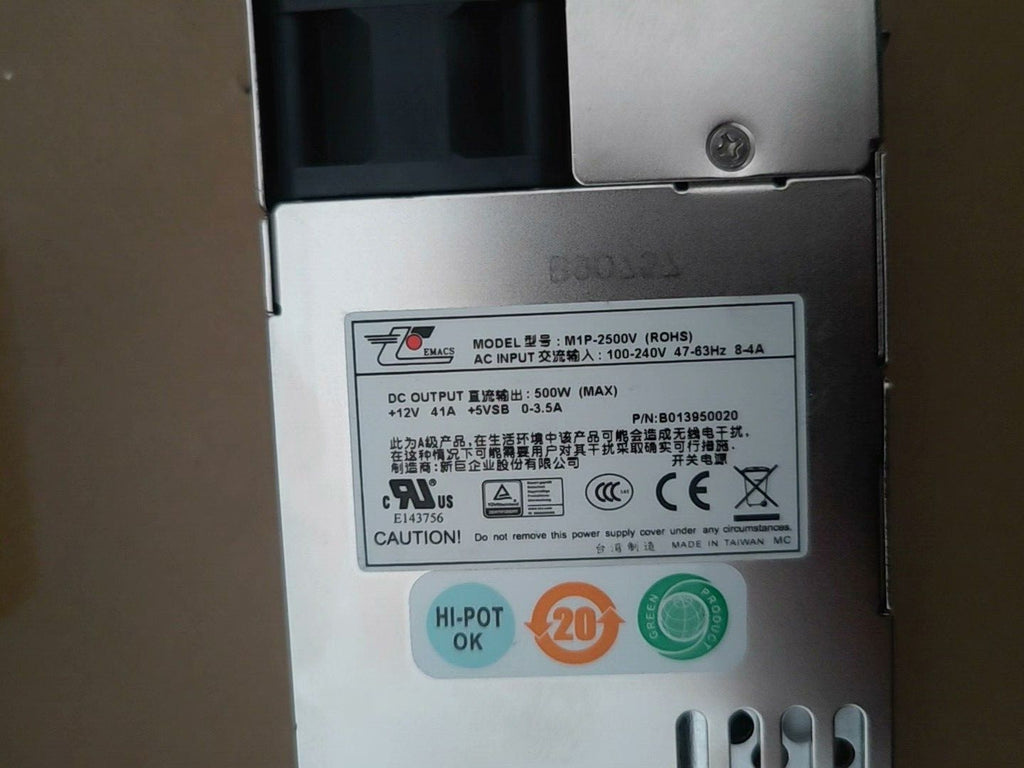 Fuente de alimentación para servidor ZIPPY EMACS M1P-2500V genuina 500W probada con 90 días de garantía