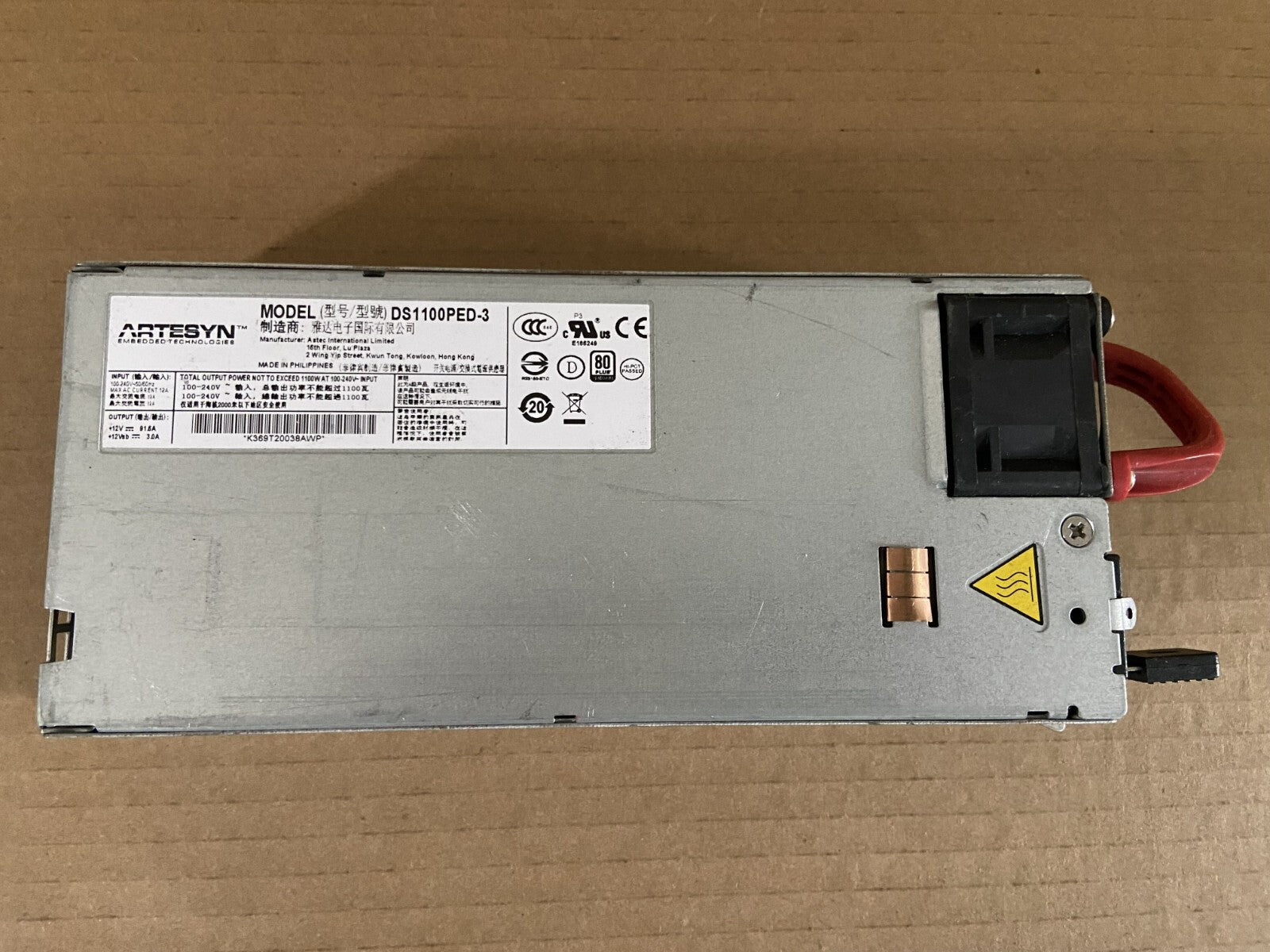 EMERSON 1100W CA Fuente de alimentación de 1100W DS1100PED-3 Probada