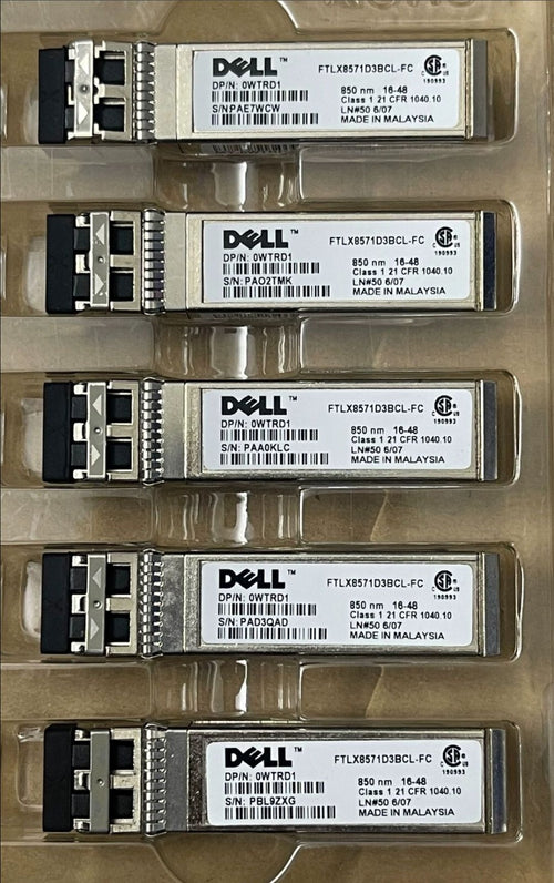 10pcs DELL FTLX8571D3BCL-FC 10G SFP+ 0WTRD1 SR 850nm Optical Transceiver Module