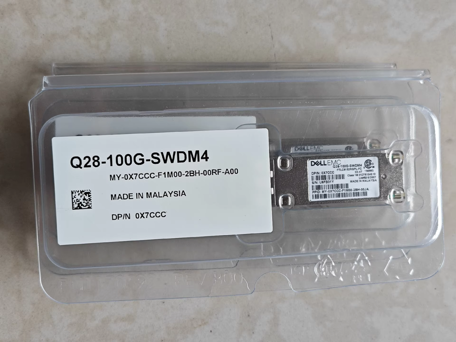 Dell EMC 0X7CCC Q28-100G-SWDM4 4x25G FTLC9152RGPL-FC 100G Transceiver 1PCS