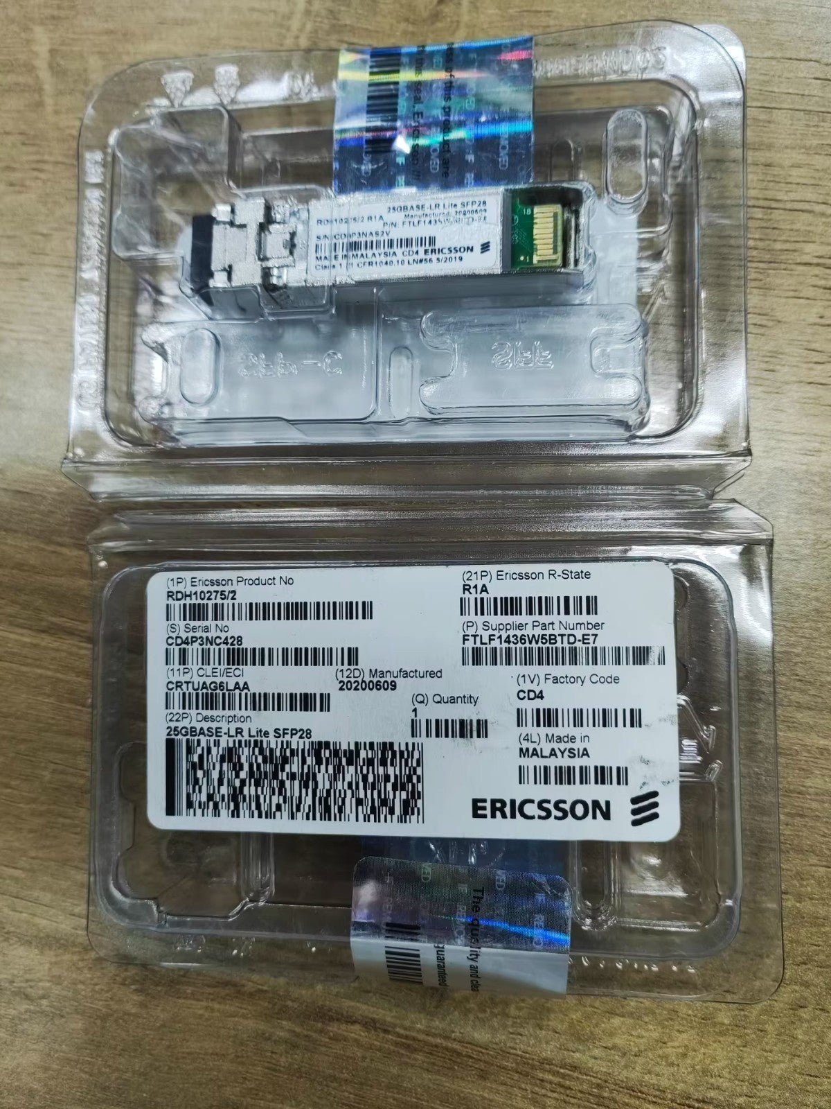 1PCS ERICSSON RDH10275/2 R1A 25GBASE-LR Lite SFP28 FTLF1436W5BTD-E7 - 图片 5