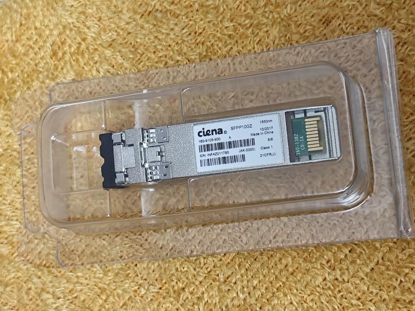 1PCS Ciena 160-9105-900 SFP+ 10G 80km 1550nm SMF LC SFPP10GZ Transceiver