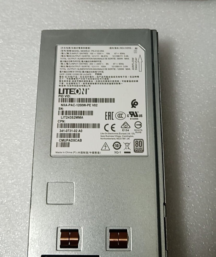 Cisco NXA-PAC-1200W-PE Power supply 341-0731 for N9K-C92304QC Tested - Image 2