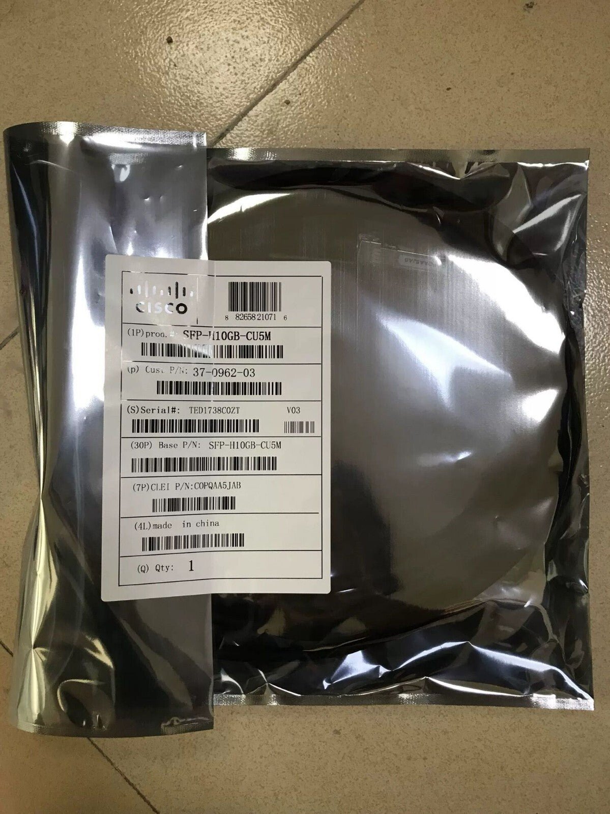 New in pack Cisco SFP-H10GB-CU5M 5m SFP+ Cable - 图片 2