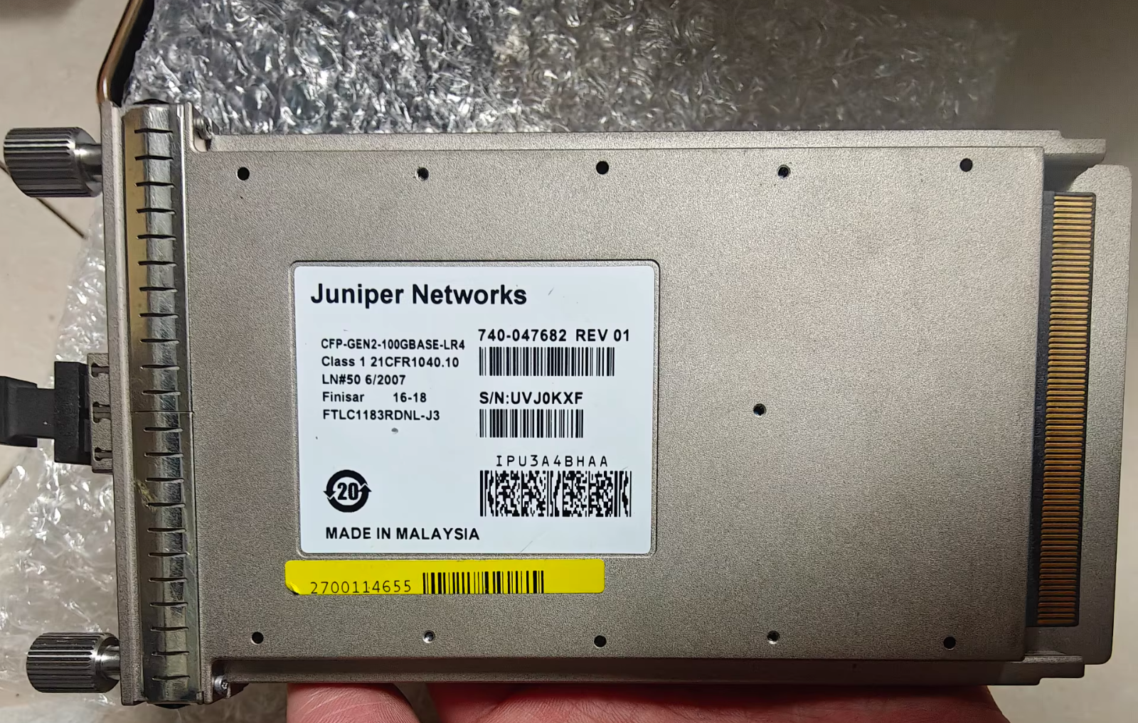1pc Genuine Juniper CFP-GEN2-100GBASE-LR4 100G FTLC1183RDNL-J3 740-047682 Module