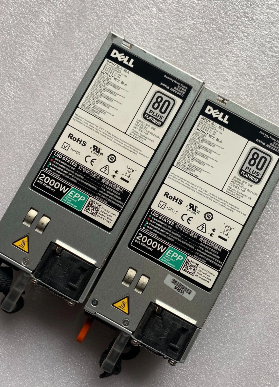1x Used Dell D2000E-S2 DPS-2000EB-2 A PowerEdge 80plus Power Supply | Fedex P1