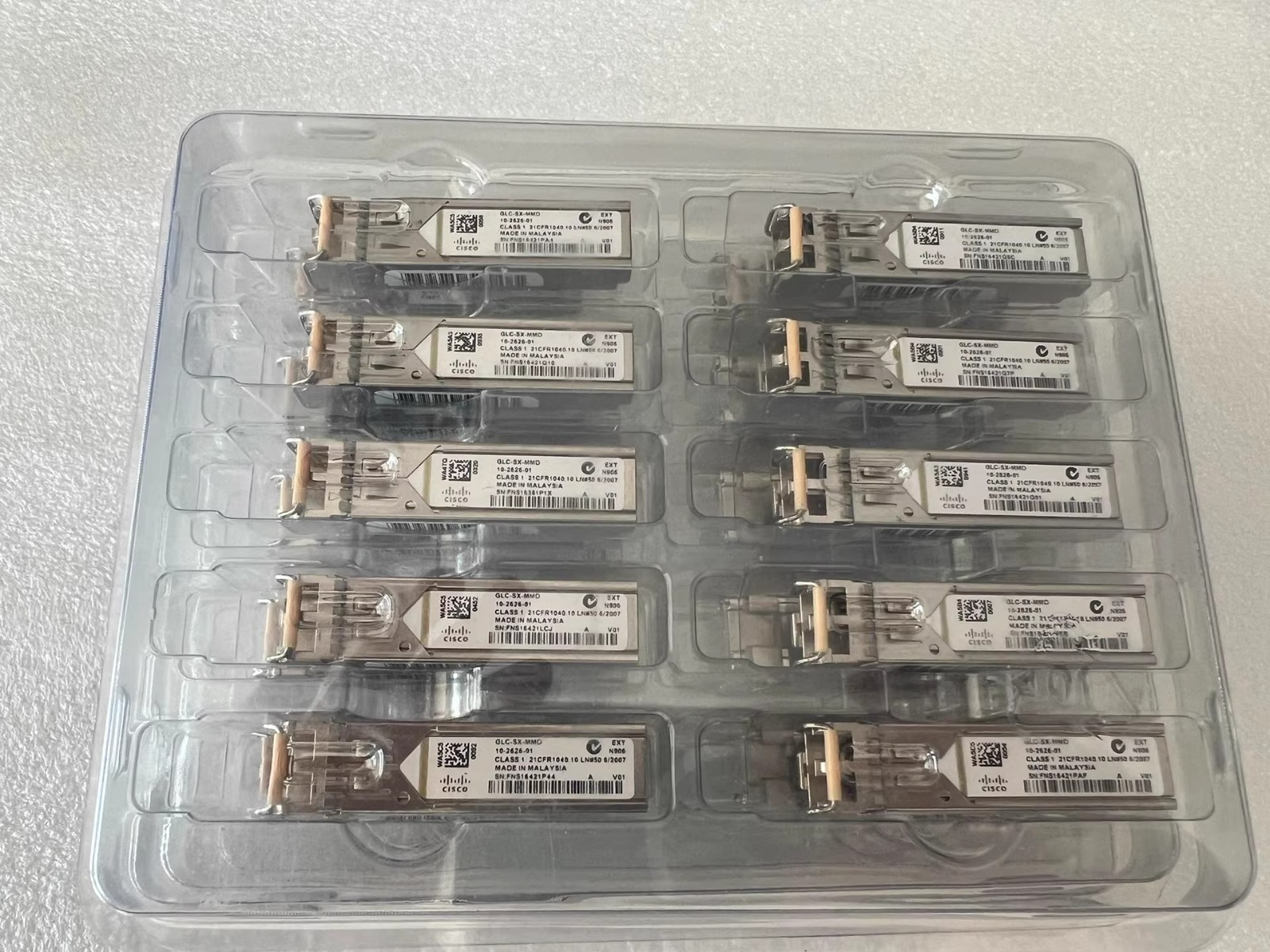 10pcs Genuine Cisco 10-2626-01 GLC-SX-MMD 1000BASE SFP MMF 850nm Transceiver - Image 4