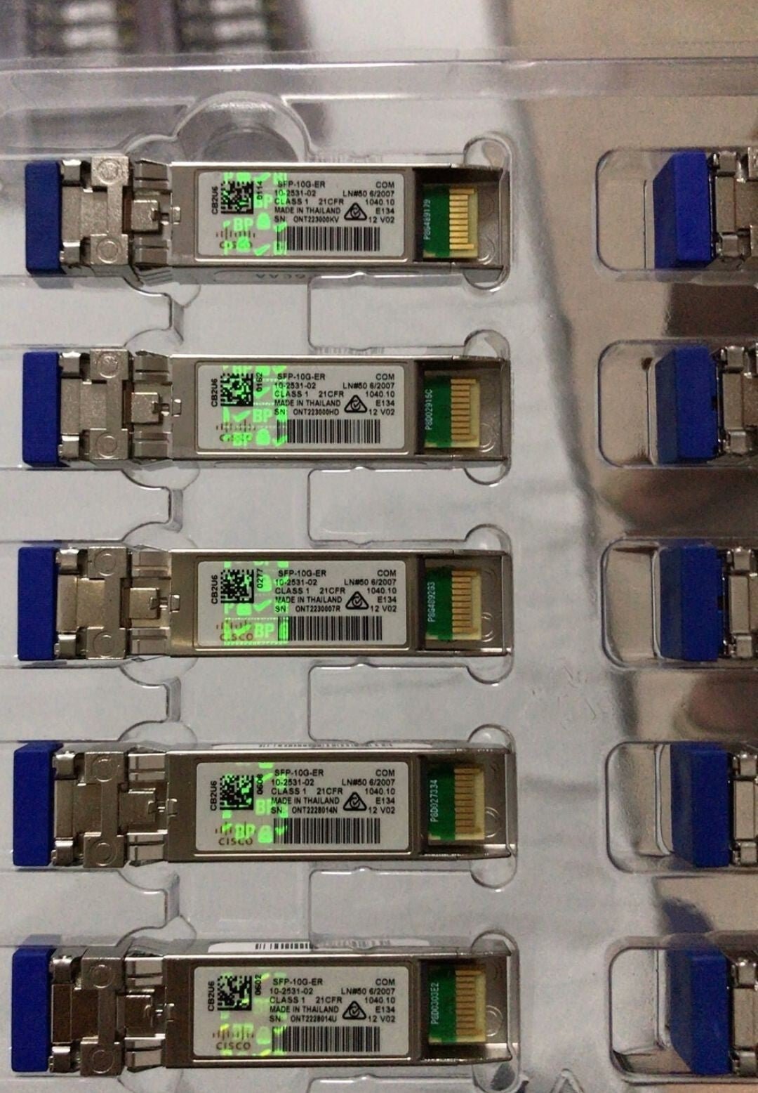 1pcs Cisco SFP-10G-ER 10GBASE-ER 1550nm 40KM SFP+ Module TRANSCEIVER 10-2531-02 - Image 2