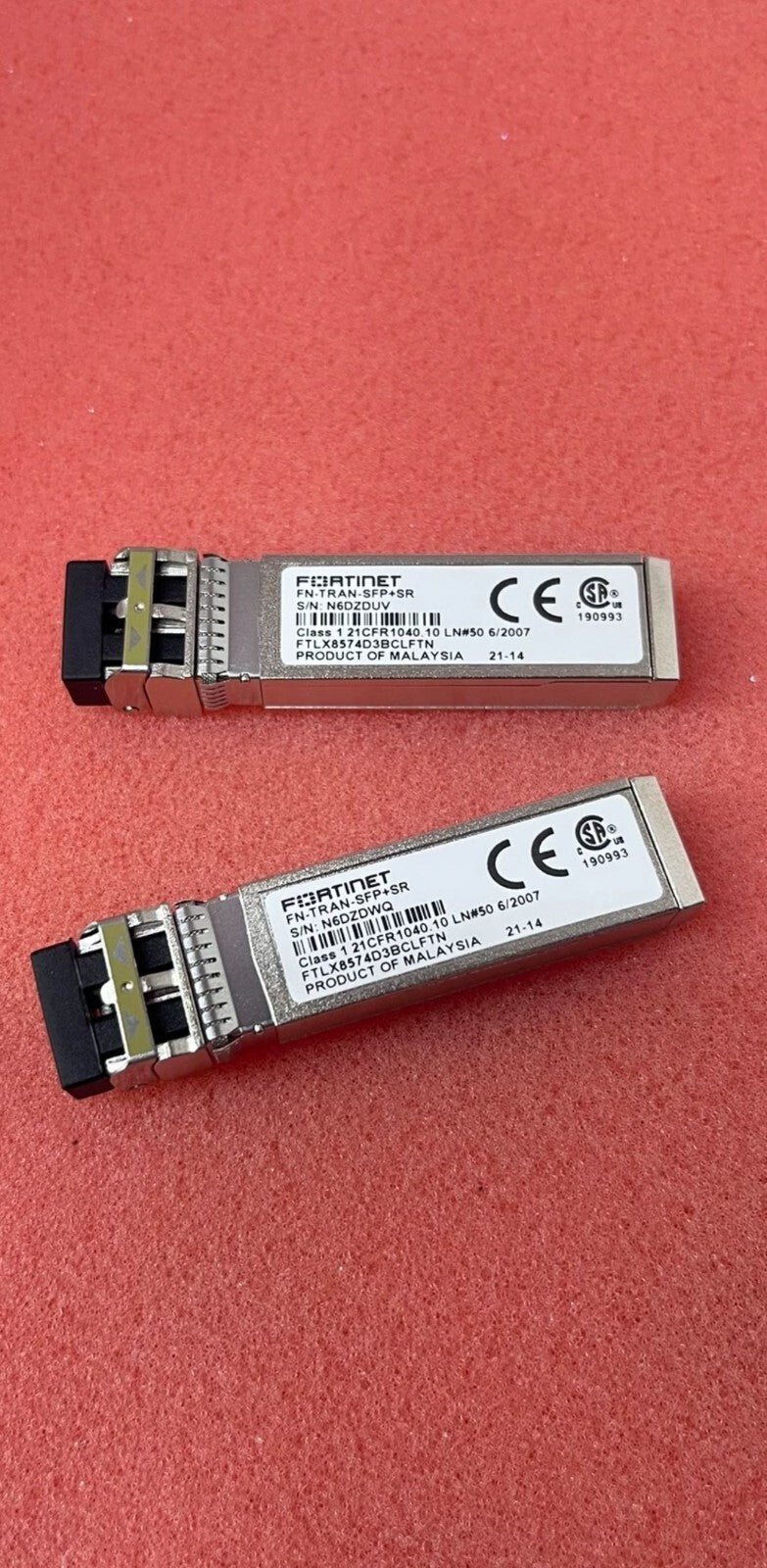 10PCS Fortinet FN-TRAN-SFP+SR 10GE SFP-10G-SR short range 850nm 300m/400m Module - Image 2