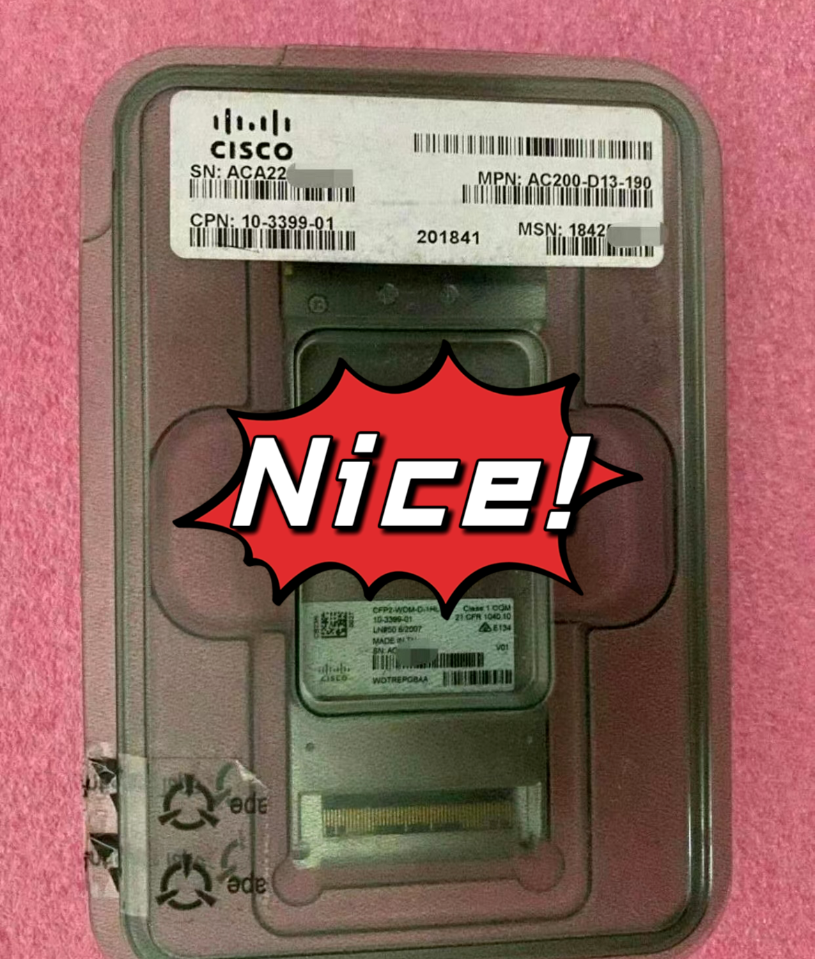 1x Used Cisco ONS-C2-WDM-DE-1HL 200G, 100G WDM CFP2 | Fedex P1 - Image 3