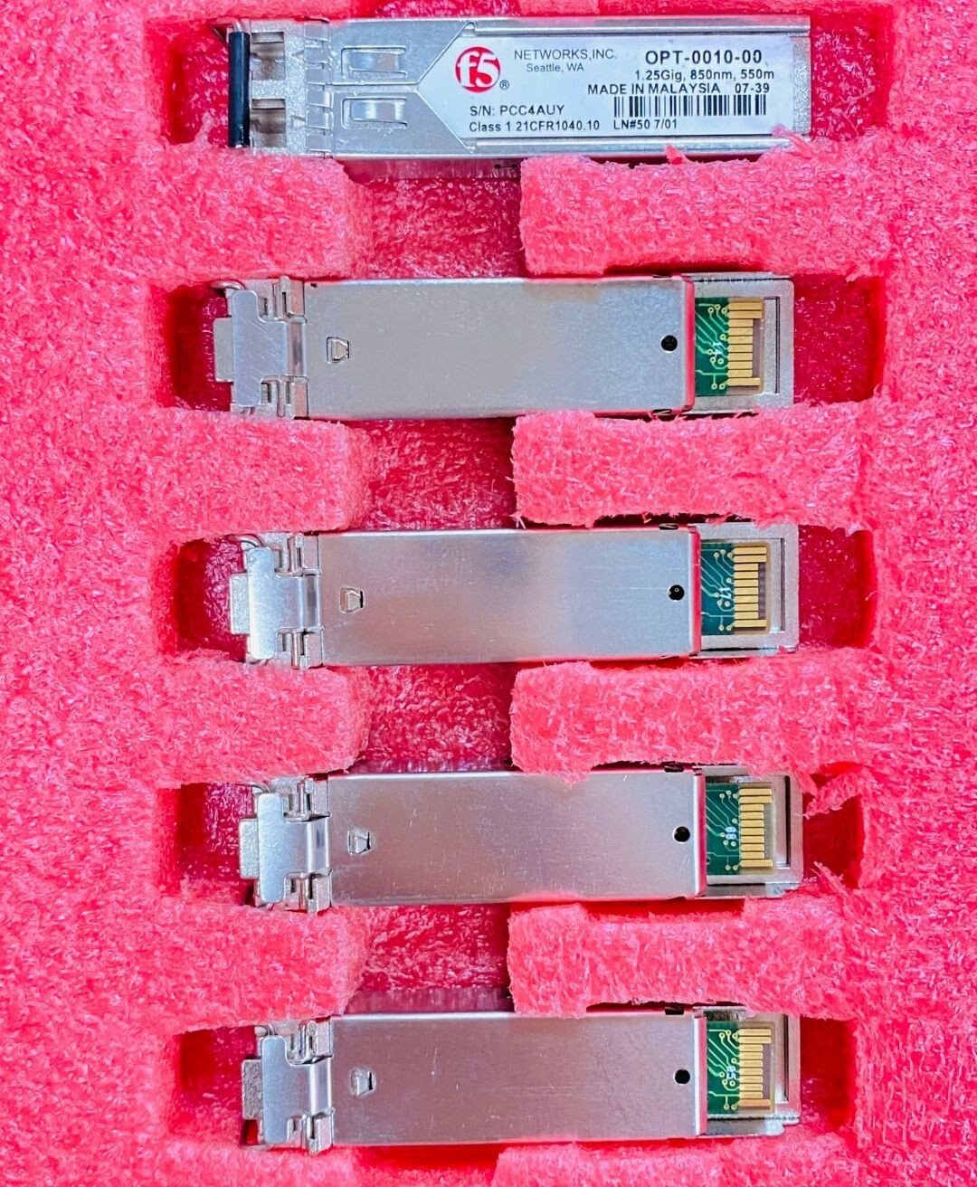 5pcs F5 Networks F5-UPG-SFP-R OPT-0010-00 1000Base-SX SFP-SX 850nm 550m Module - 图片 2
