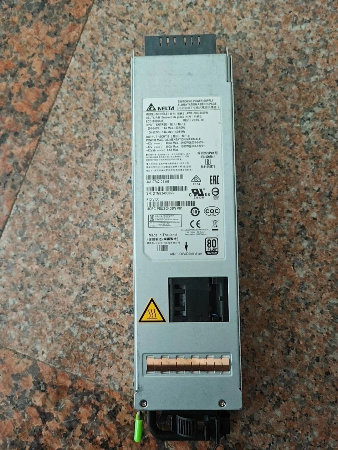 1pc Delta UCSC-PSU3-2400W 341-0742-01 Power Supply awf-2dc-2400w