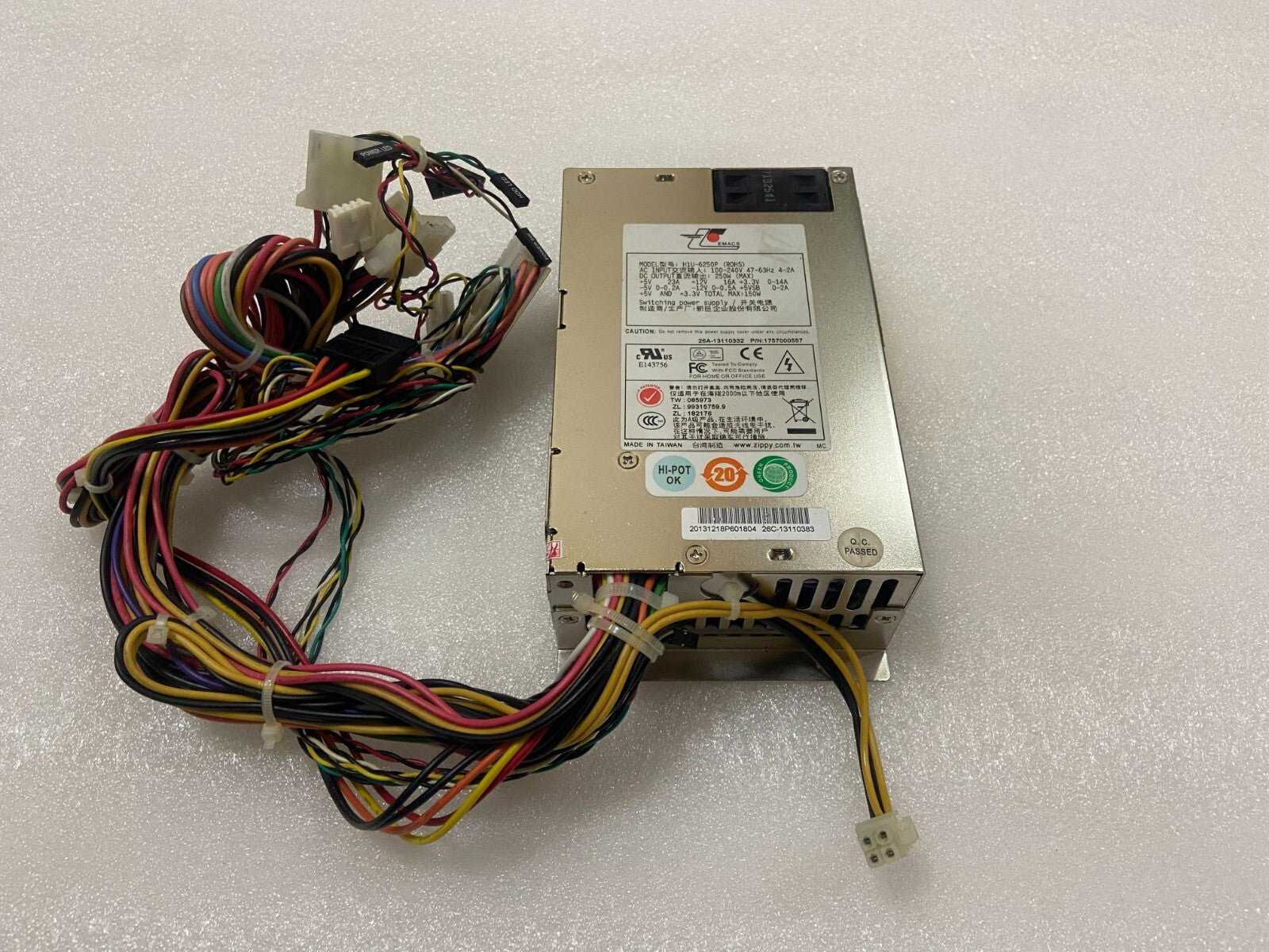 1PC ZIPPY EMACS H1U-6250P ROHS 250W Max Power Supply TESTED & FASTSHIP
