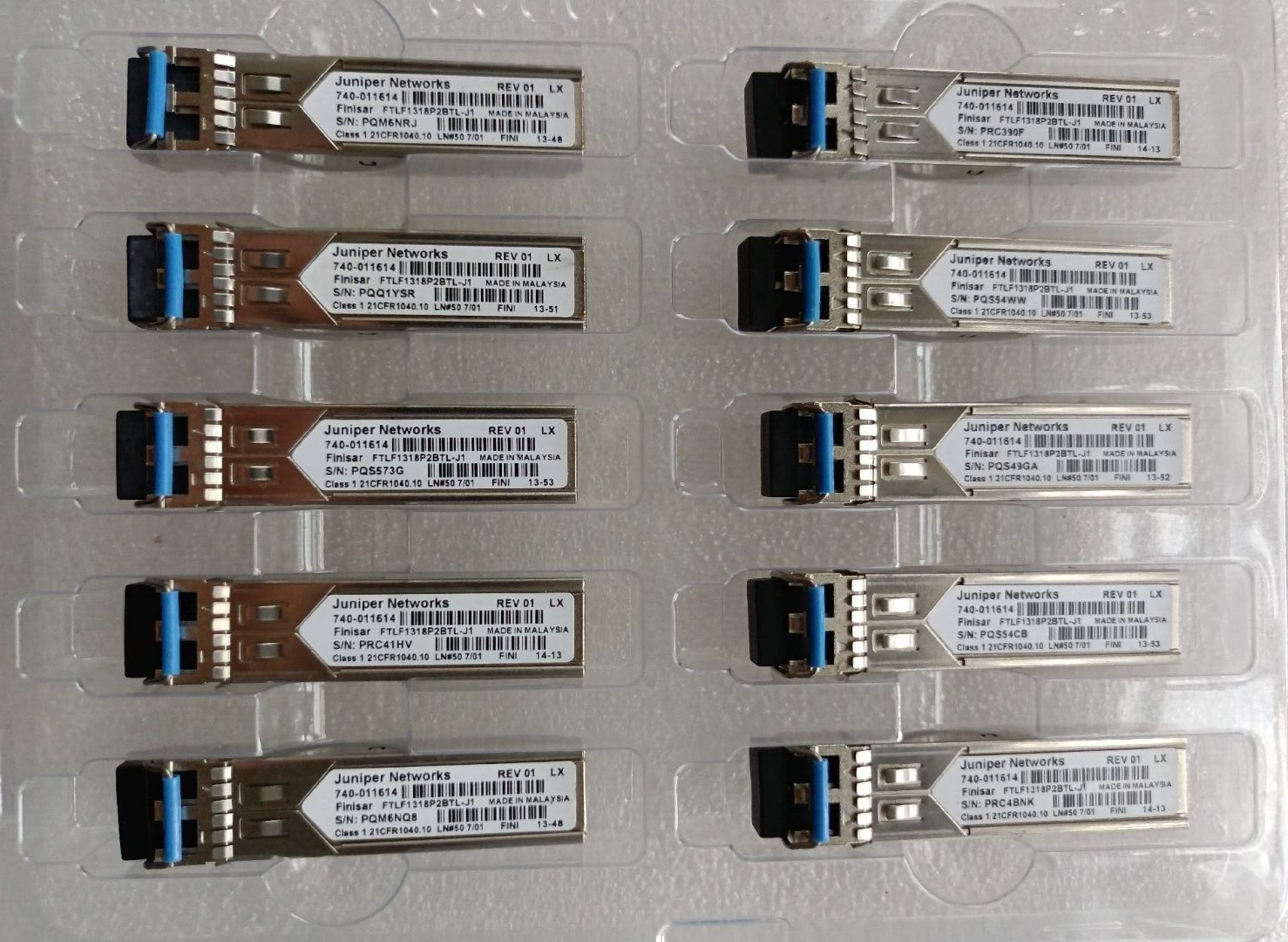 10pcs Juniper 740-011614 1000Base-LX EX-SFP-1GE-LX SRX SFP Transceiver Module
