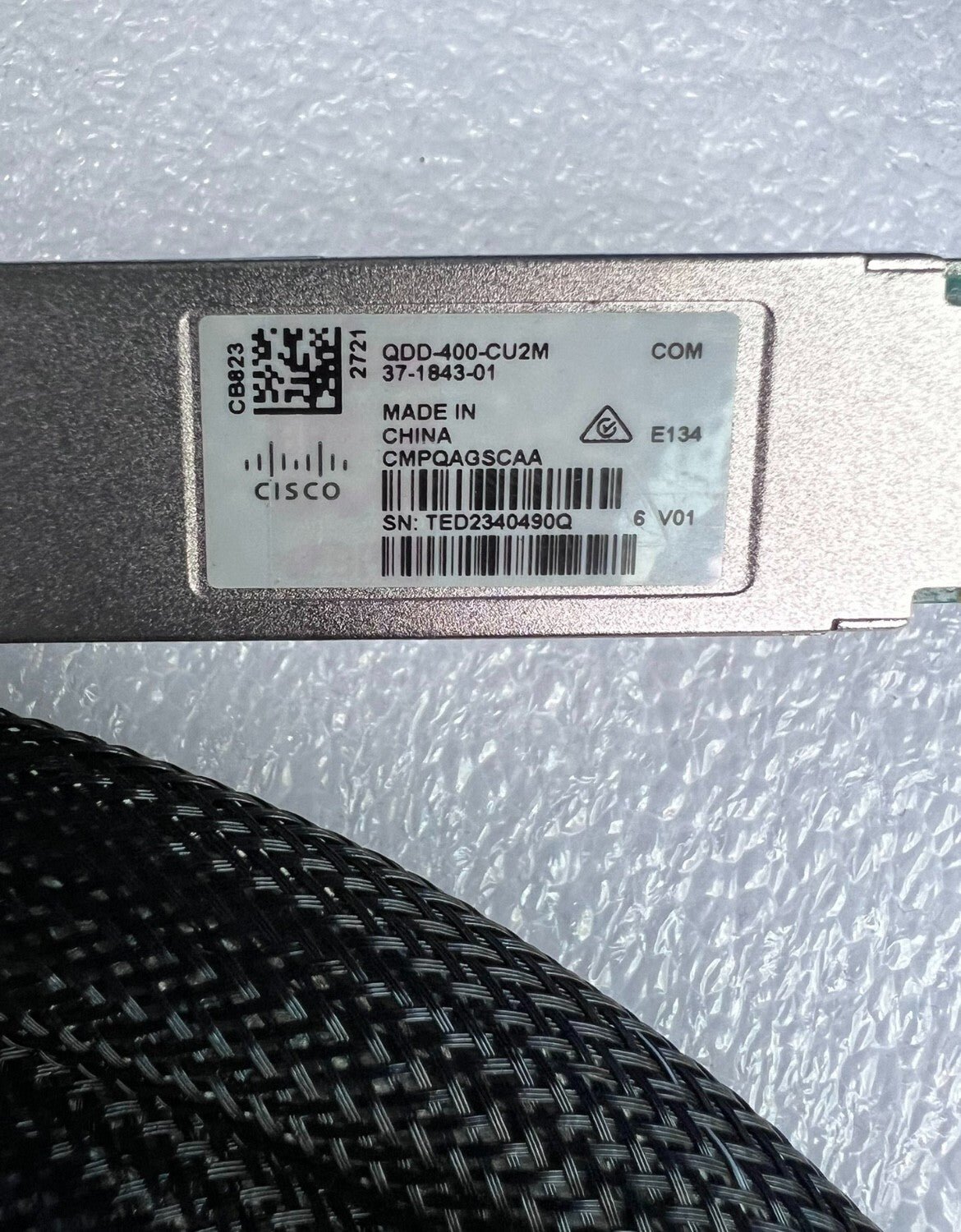 1x New Cisco QDD-400-CU2M Stacking Cable 2m 400G QSFP-DD VIA Fedex P1