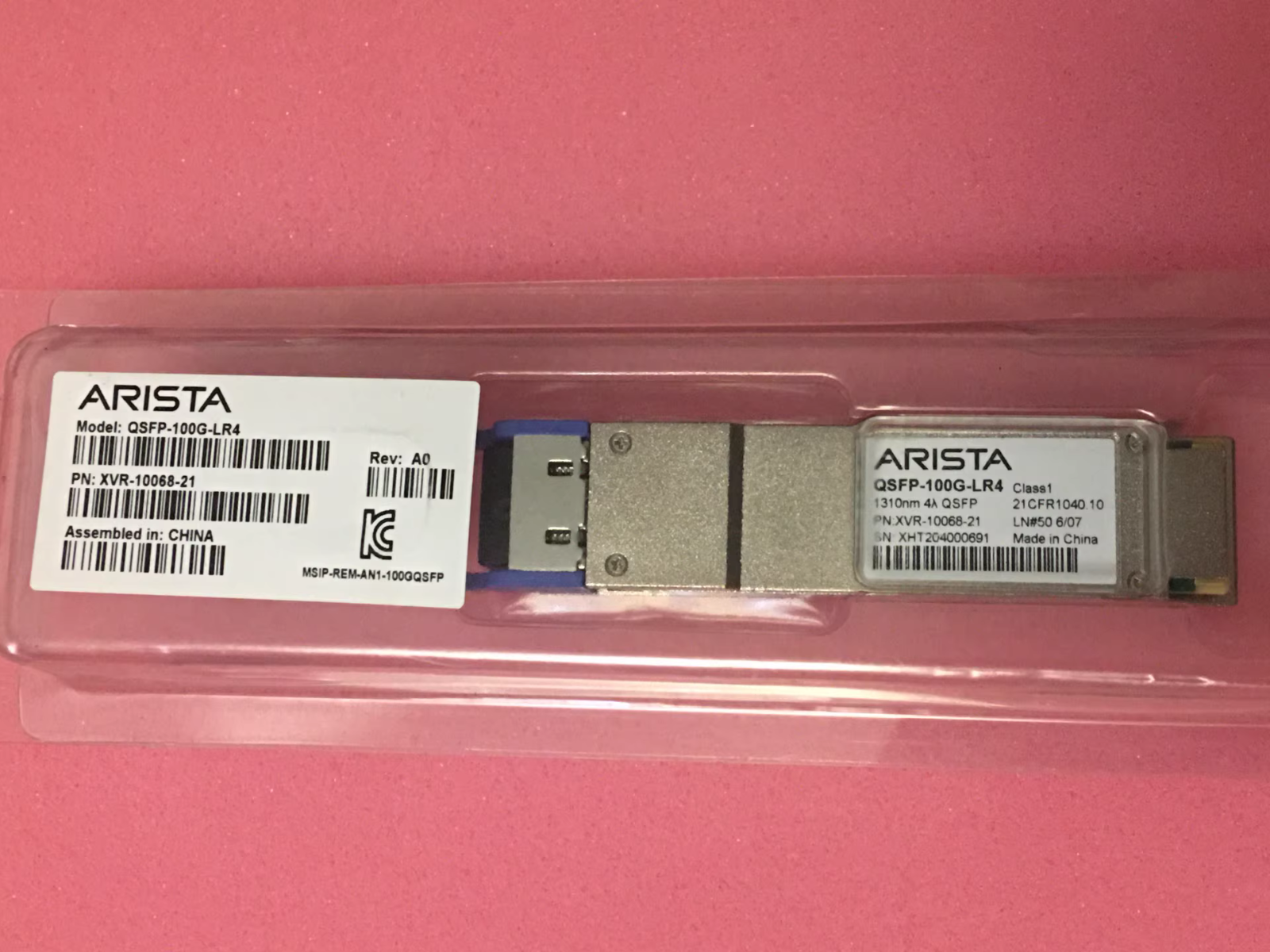 ARISTA QSFP-100G-LR4 XVR-10068-21 100GBASE-LR4 1310nm 10km QSFP28 1PCS