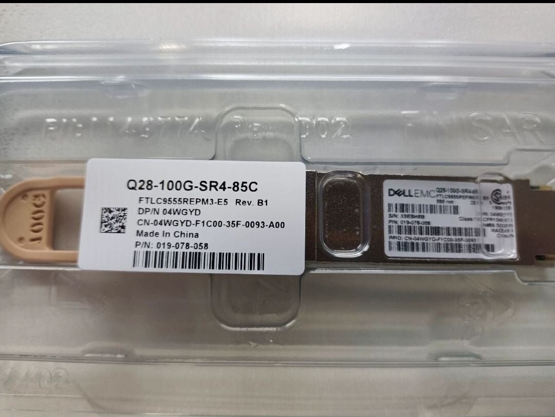1pcs Dell EMC 04WGYD FTLC9555REPM3-E5 Q28-100G-SR4-85C 100GBASE-SR4 Transceiver