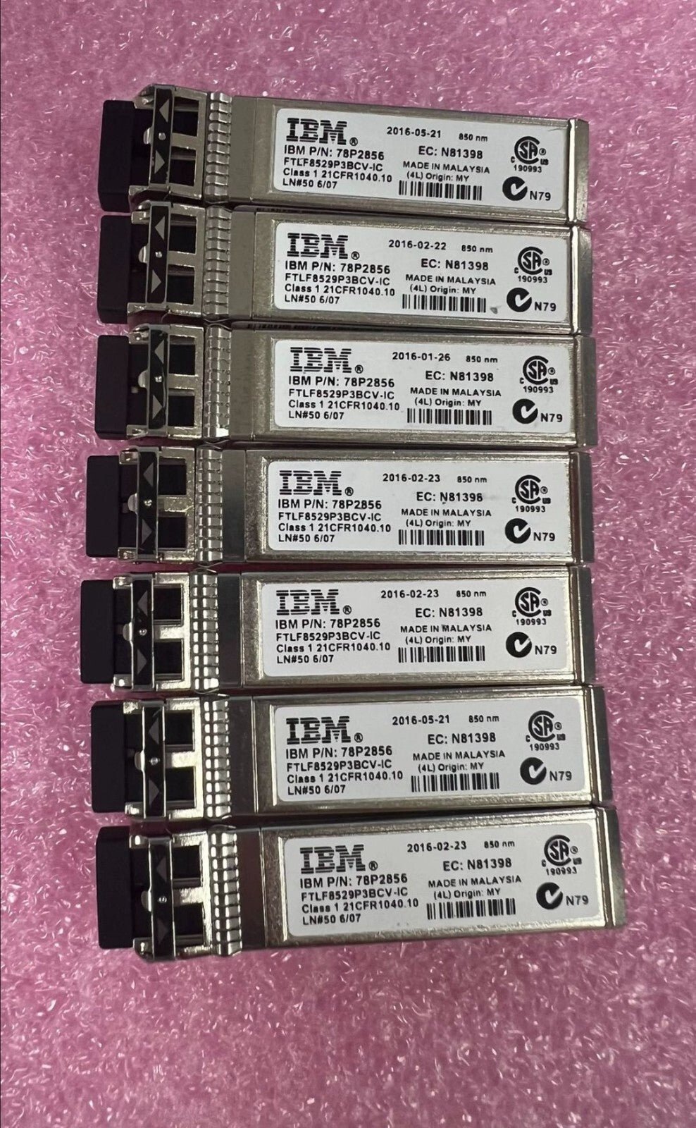Lot of 2 IBM/Finisar | 78P2856 | FTLF8529P3BCV-IC 16Gb 850nm Transceivers Module