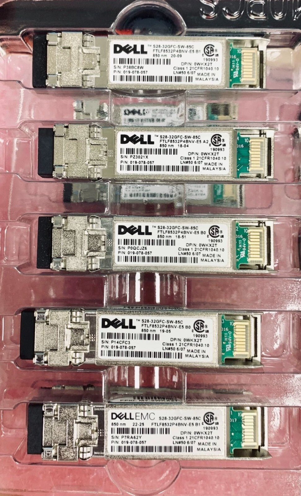 1pcs Dell EMC S28-32GFC-SW-85C FTLF8532P4BNV-E5 32G WKX2T SFP+ Transceiver - Image 4