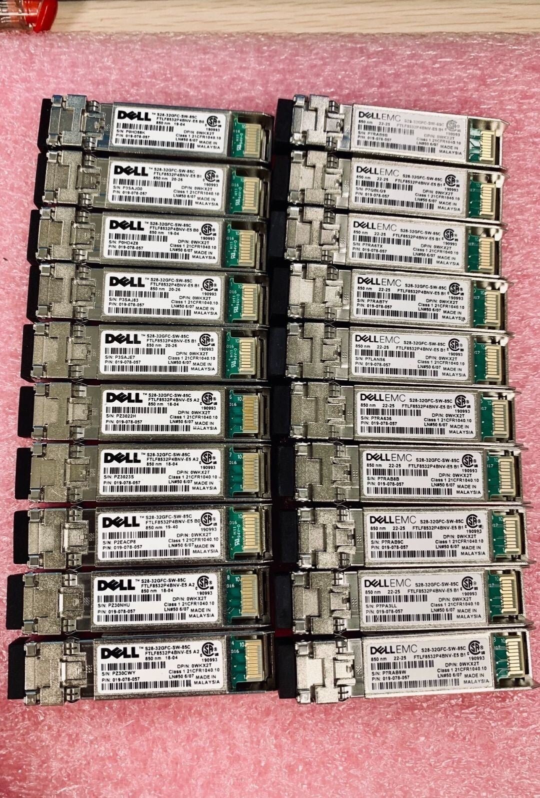 1pcs Dell EMC S28-32GFC-SW-85C FTLF8532P4BNV-E5 32G WKX2T SFP+ Transceiver - Image 2