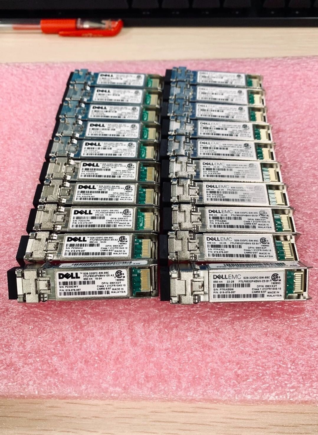 1pcs Dell EMC S28-32GFC-SW-85C FTLF8532P4BNV-E5 32G WKX2T SFP+ Transceiver