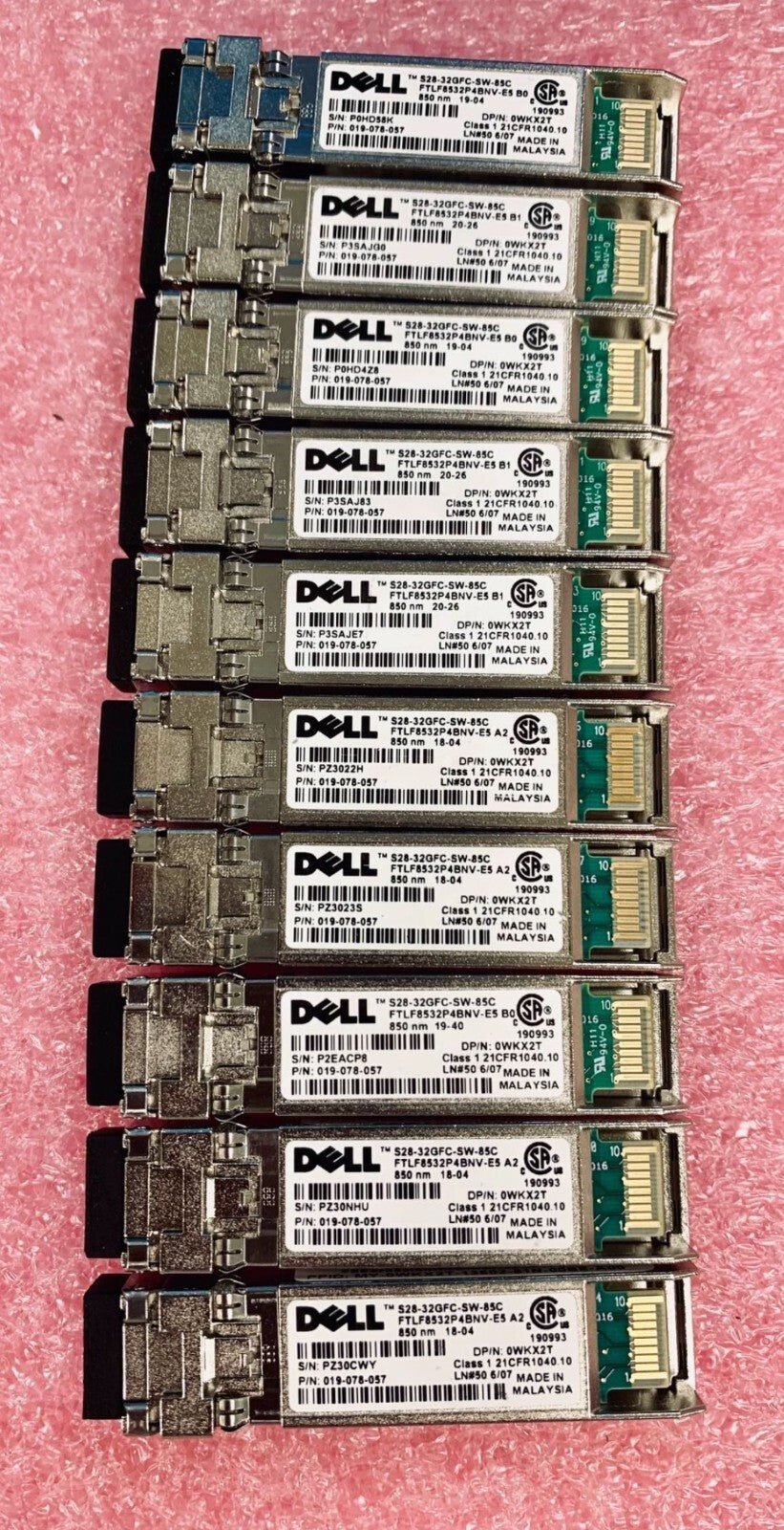 1pcs Dell EMC S28-32GFC-SW-85C FTLF8532P4BNV-E5 32G WKX2T SFP+ Transceiver - Image 3