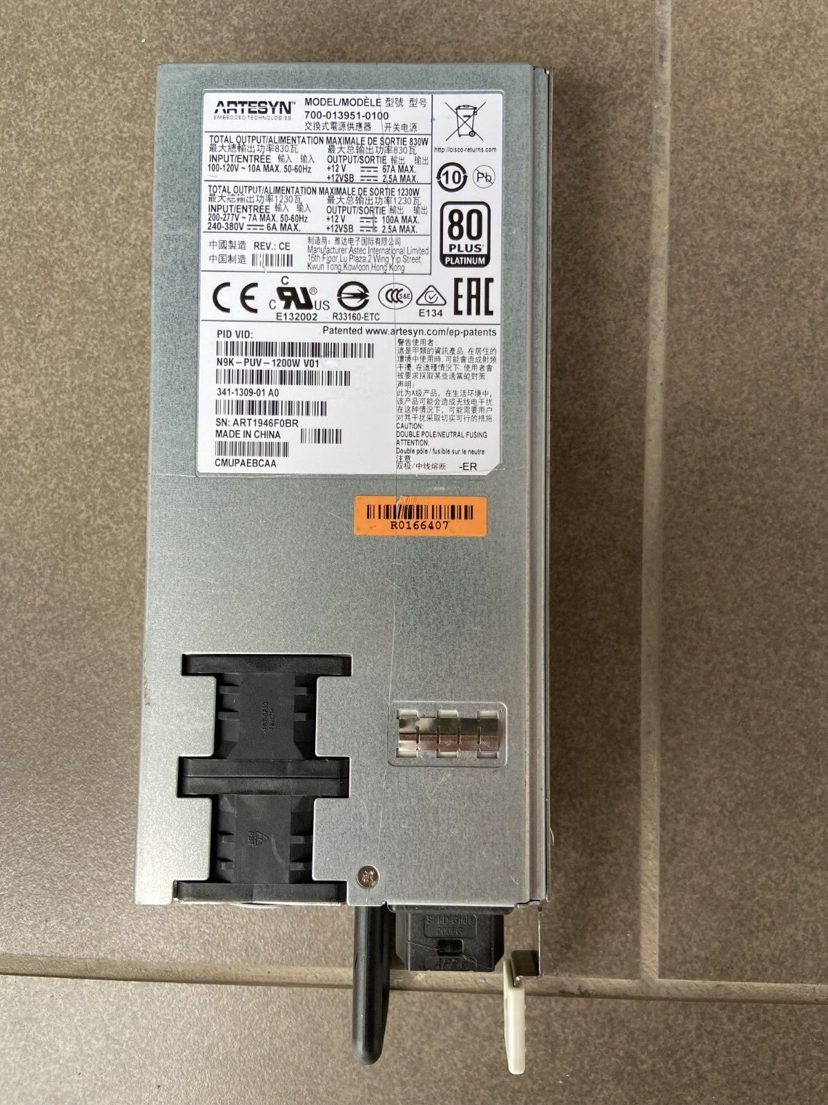 Cisco N9K-PUV-1200W 341-1309-01 Power Supply for Nexus N9K-C9364C 9300 series - Image 2