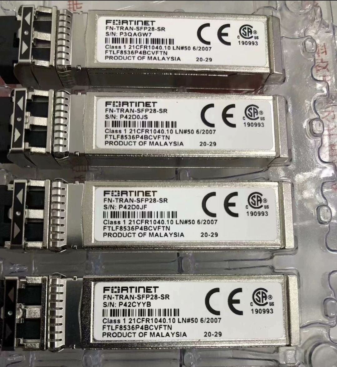 2pcs Fortinet FN-TRAN-SFP28-SR 25GE/10GE dual rate Transceiver SFP-25G-SR 850nm