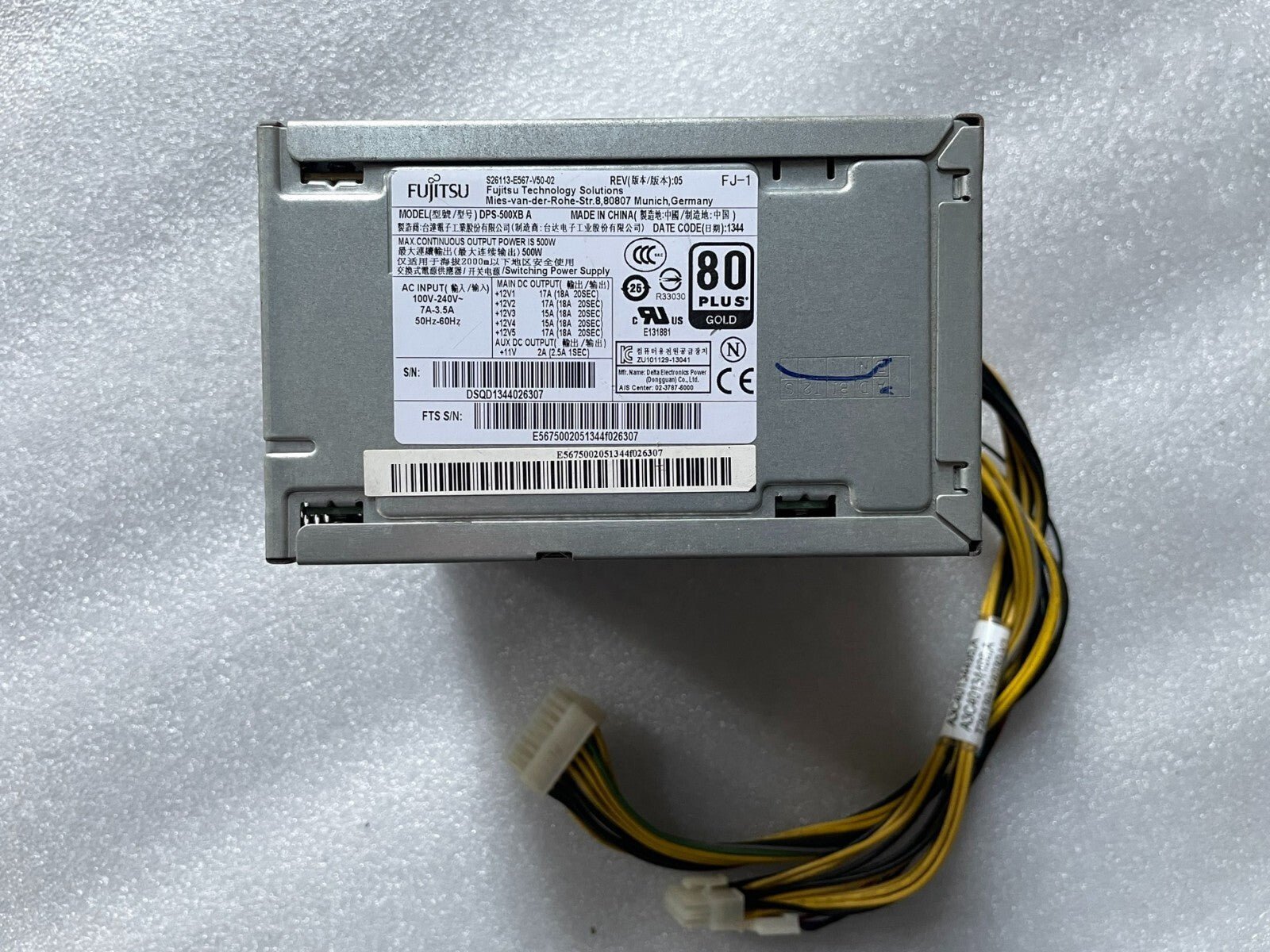1pcs Fujitsu S26113-E567-V50-02 DPS-500XB A server power supply 500W